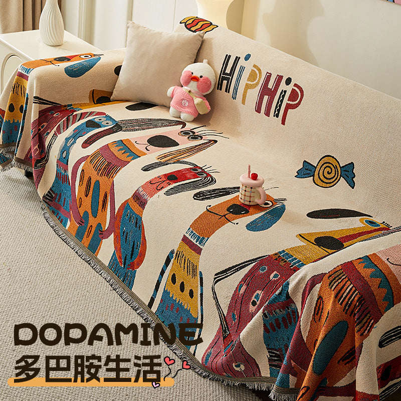 Reversible All-Season Sofa Cover Blanket for Full Coverage and Protection