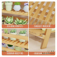 Space-Saving Bamboo Plant Stand for Balcony Patio and Indoor Use, Multi-Tiered Corner Shelf