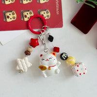 Lucky Cat Ingot Keychain for Bags and Phones