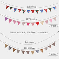 Christmas Birthday Party Decorative Triangle Bunting Banner Garland for Kindergarten Decor