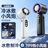 Portable Handheld Misting Fan with Ice Compress Function, Foldable & Neck-Wearable