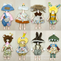 BJD Doll Clothes Set for 1/8 1/12 OB11 Dolls, 16cm Doll Dress & Pants Outfits