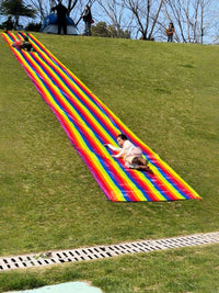 Rainbow Stripe Grass Sliding Mat for Kids Outdoor Play