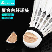Durable Duck Feather Badminton Shuttlecocks for Outdoor Competition and Training - Available in 6 or 12 Packs