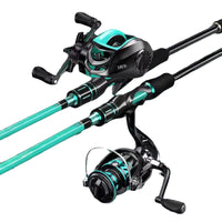 Telescopic Carbon Fiber Lure Fishing Rod Set for Beginners - Spinning/Baitcasting Reel Combo