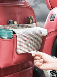 Car Seat Back Organizer with Multi-Pocket Storage and Kick Mat Function