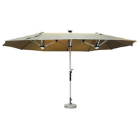 Outdoor Large Patio Umbrella with Lights, Triple-Head Sunshade for Balcony, Yard, or Commercial Use