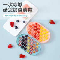 Ice Cube Tray with Lid and Storage Bin, Round and Square Ice Ball Maker for Home Use
