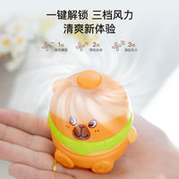 Portable USB Rechargeable Mini Hamburger Fan for Desk or Kids' Gift
