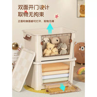 Front-Opening Storage Box with Lid for Toys, Snacks, and Home Organization