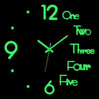3D DIY Luminous Wall Clock Silent Quartz Movement Acrylic Home Decor