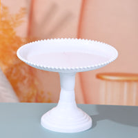Beaded Edge Pedestal Cake Stand Fruit Plate, Nordic Style Dessert Snack Tray for Living Room