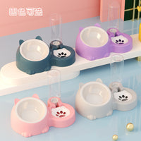 Automatic Water Dispenser and Food Bowl Set for Cats and Small Dogs, Elevated Pet Feeder with Anti-Spill Design
