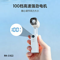Portable Handheld Turbo Fan with LED Light, High-Speed Cooling for Outdoor Camping