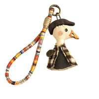 Korean Ins Handmade Fabric Cartoon Keychain Doll Bag Charm Cute Animal Ornament
