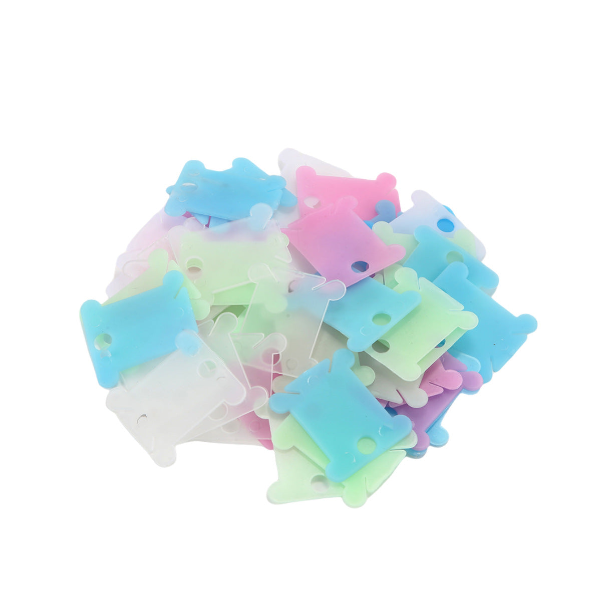 Candy Color Cross Stitch Floss Bobbins Plastic Translucent Frosted Thread Organizer Cards Winding Boards