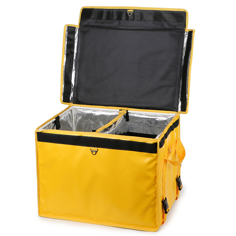 62L Foldable Insulated Cooler Bag with PVC Lining for Food Delivery