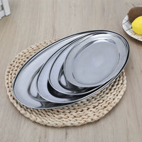 Stainless Steel Oval Fish Plate for Restaurant and Home Use