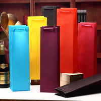Jelly Color PP Plastic Waterproof Wine Bottle Gift Bag with Handle for Single or Double Bottles