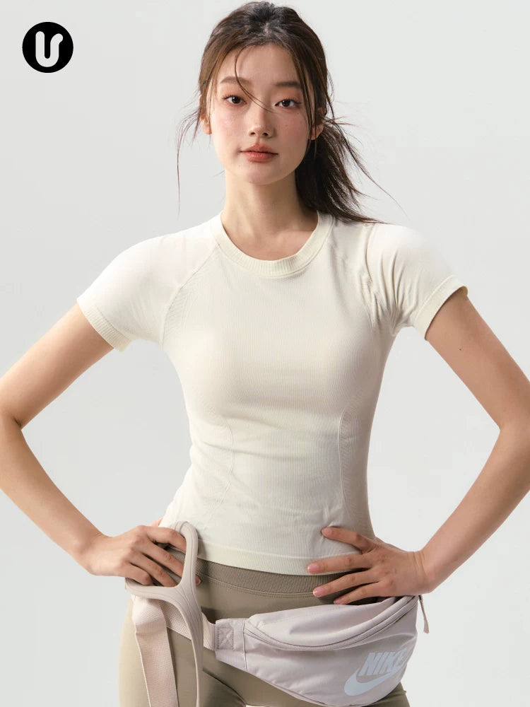 Women's Quick-Dry Athletic T-Shirt for Yoga, Running, Badminton, Pilates & Gym Training