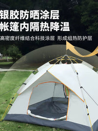 Automatic Pop-Up Camping Tent for 3-4 People, Double Layer, UV Protection, Waterproof, Portable