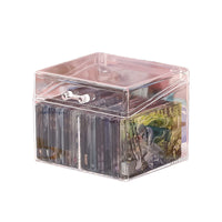 Acrylic Clear Storage Box for Badges and Small Cards with Lid, Desktop Organizer