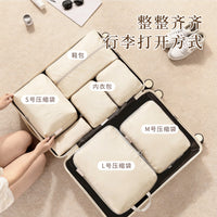 7-Piece Travel Luggage Organizer Set for Clothes, Underwear, and Toiletries - Portable Compression Packing Cubes