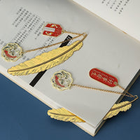 Feather Bookmark with Inspirational Message for Students, Graduation Gift