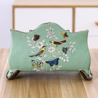 Pastoral American Country Style Hand-Painted Resin Storage Box for Living Room Remote Control and Desktop Decor