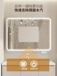 JOMOW Bathroom Vanity with Ceramic Basin, Honeycomb Aluminum Cabinet, and Mirror Cabinet