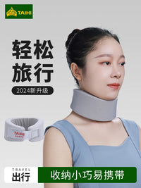 TAIHI Travel U-Shaped Neck Pillow for Airplane and Car, Latex Neck Support Cushion