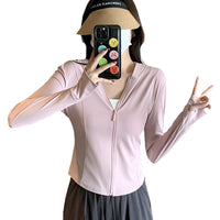 Women's UV Protection Sun Protection Jacket, Ice Silk Breathable Outdoor Thin Coat for Summer Sports