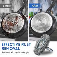 Hex Shank Wire Brush Set for Metal Rust Removal and Wood Polishing