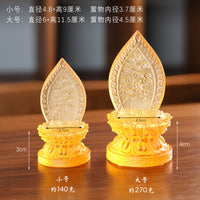 LED Illuminated Lotus Pedestal for Statues and Figurines, Auspicious Cloud Backlight Display Stand
