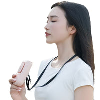 Portable USB Rechargeable Mini Fan with Lanyard for Desk, Waist, or Neck