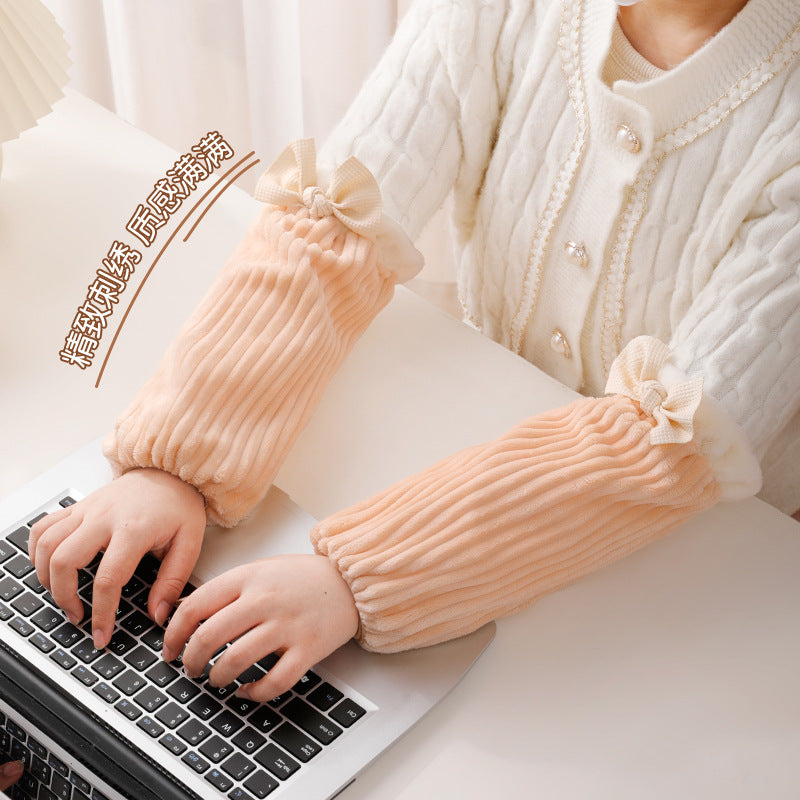 Winter Arm Sleeves for Women - Long, Dirt-Resistant, Cute, for Office Work and Down Jackets