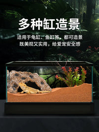 Reptile Hideaway Cave for Turtles, Lizards, and Snakes - Terrarium Decor and Basking Platform