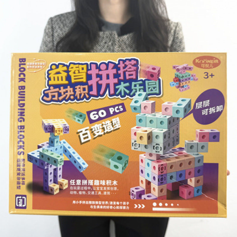 Kids' DIY Interlocking Building Blocks Set - Educational Creative Toy for Family Fun