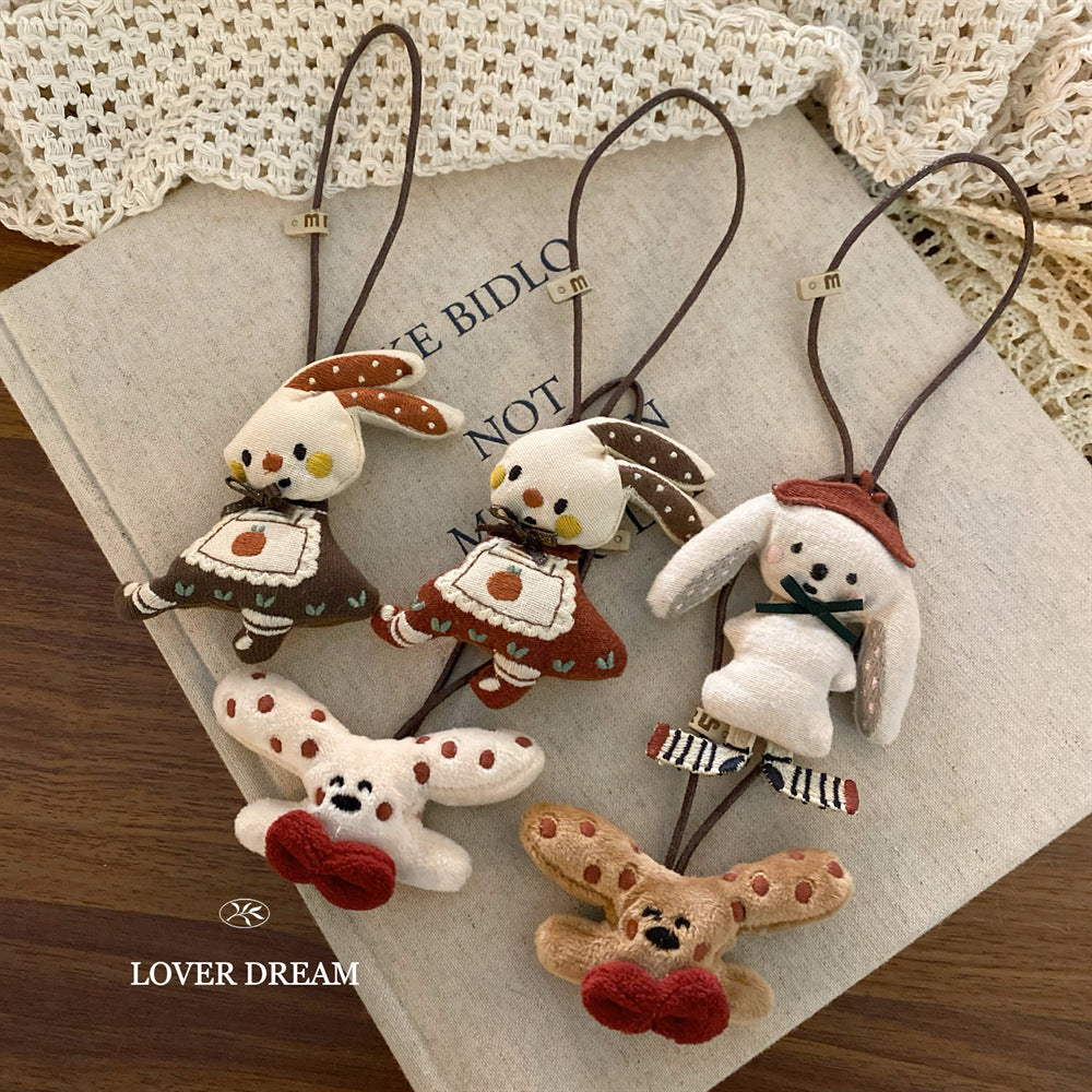 Korean Ins Style Christmas New Year Cartoon Rabbit Doll Keychain Bag Charm