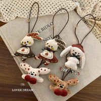 Korean Ins Style Christmas New Year Cartoon Rabbit Doll Keychain Bag Charm