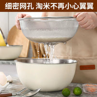 Thickened Stainless Steel Colander and Mixing Bowl Set for Kitchen