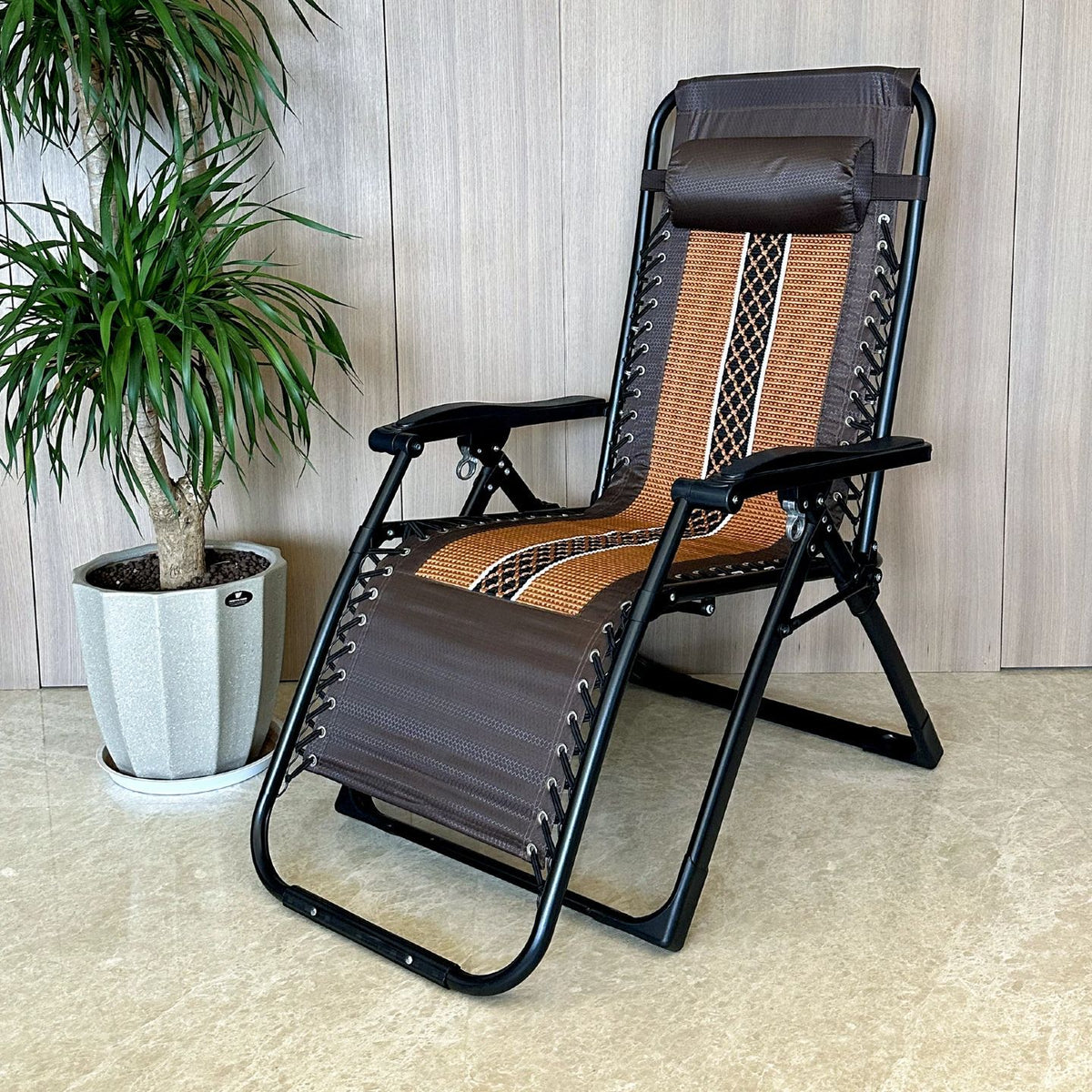 Folding Recliner Lounge Chair with Adjustable Backrest for Office, Home, and Outdoor Use