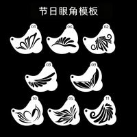 Reusable Face Painting Stencils Kit with Brushes and Pigments for Kids and Adults