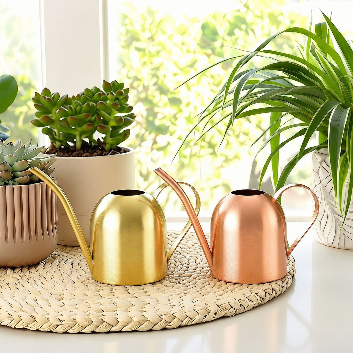 Stainless Steel Mini Watering Can for Indoor Plants, Long Spout, 500ml