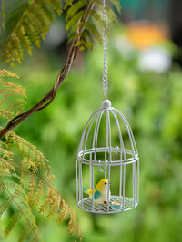 Mini Bird Cage Iron Art Hollow Ornament for Garden Patio Green Plants DIY Hanging Decoration