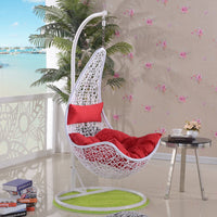 Rattan Woven Hanging Basket Chair for Outdoor Balcony Indoor Swing - Maple Leaf Style PE Rattan