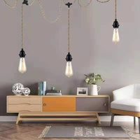 Vintage Hemp Rope E26/E27 Pendant Light Cord with Switch and Plug