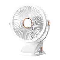 Portable USB Clip-on Desk Fan with Night Light, Rechargeable Mini Fan for Office Dormitory
