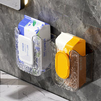 Wall-Mounted Tissue Dispenser for Bathroom Kitchen, Punch-Free Wet Wipe and Facial Tissue Holder