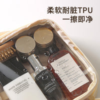 Anqin Multi-layer Travel Toiletry Bag with Hook, Wet/Dry Separation, PU Waterproof, Large Capacity Cosmetic Organizer